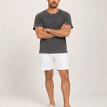 Camiseta Relax Pré-Lavada de Algodão Premium Grafite