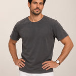 Camiseta Relax Pré-Lavada de Algodão Premium Grafite