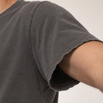 Camiseta Relax Pré-Lavada de Algodão Premium Grafite