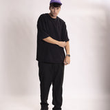 Camiseta Aleska Oversized Texturizada Preta