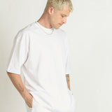 Camiseta Oversized Pré-Lavada de algodão Premium Branco