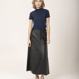 Camiseta Gola Alta Tecnológica Modal Feminina Azul