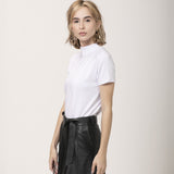 Camiseta Gola Alta Tecnológica Modal Feminina Branco