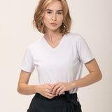 Camiseta Tecnológica Modal Gola V Feminina Branco