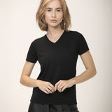 Camiseta Tecnológica Modal Gola V Feminina Preto