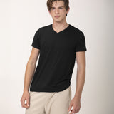 Camiseta Tecnológica Modal Gola V Masculina Preto